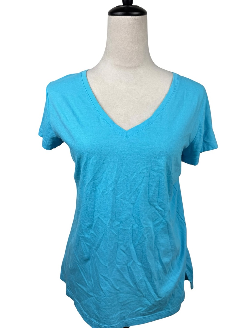 Lilly Pulitzer Short Sleeve V-Neck Tee in Turquoise size medium - Picture 5 of 9